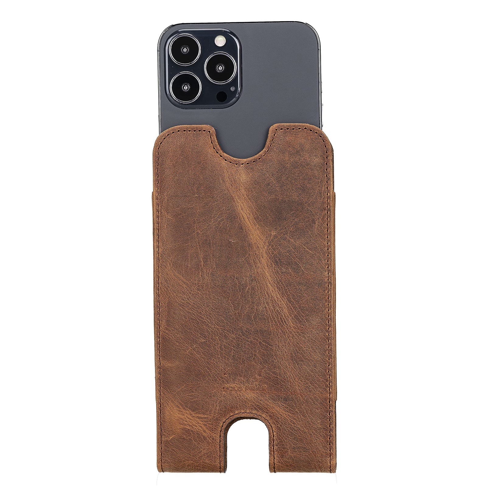 Solo Pelle Lederhülle für das iPhone bis 6.1 Zoll  Leder Hülle Sleeve - Vintage Braun Lifestyle