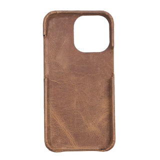 Solo Pelle Lederhülle für das iPhone 13 Pro in 6.1 Zoll Ledertasche Backcover aus echtem Leder "Princeton" - Camel Braun