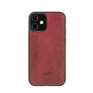 Solo Pelle Lederhülle kompatibel für iPhone 12 Mini in 5.4 Zoll abnehmbare Hülle (2in1) inkl. Kartenfächer für das original Apple iPhone 12 Mini (Rot Effekt)