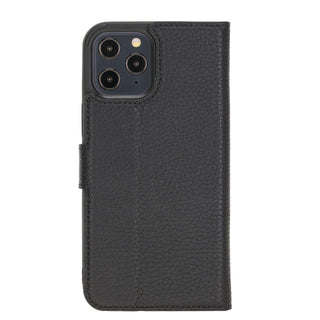 Solo Pelle Lederhülle kompatibel für iPhone 12/12 Pro in 6.1 Zoll abnehmbare Hülle (2in1) inkl. Kartenfächer für das original Apple iPhone (Matt Schwarz (2020))