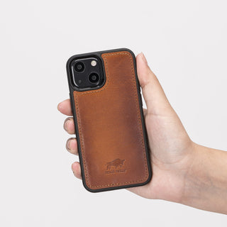 Solo Pelle Lederhülle für das iPhone 13 Mini  in 5.4 Zoll Stanford Case - Camel Braun