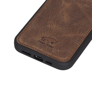 Solo Pelle Lederhülle für das iPhone 13 Pro in 6.1 Zol  Hülle Ledertasche Backcover aus echtem Leder "Stanford + Geldbörse" - Camel Braun