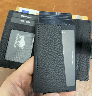 Magic Wallet 15 Karten "Q-Wallet" - Cognac Braun