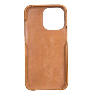 Solo Pelle Lederhülle für das iPhone 13 Pro in 6.1 Zoll Ledertasche Backcover aus echtem Leder "Princeton" - Camel Braun