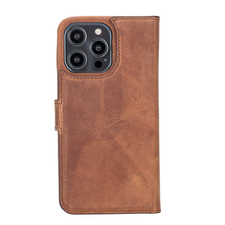 Solo Pelle Lederhülle kompatibel für iPhone 14 Pro Max in 6.7 Zoll abnehmbare Hülle (2in1) inkl. Kartenfächer für das original Apple iPhone 14 Pro Max in 6.7 (Vollleder Vintage Braun)