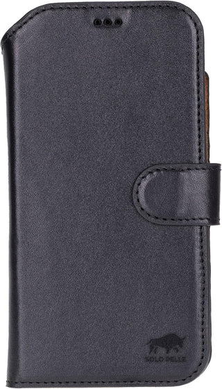 This Solo Pelle Schwarz Lederhülle kompatibel für iPhone Air in 6.5 Zoll abnehmbare Hülle (2in1) inkl. Kartenfächer geeignet für MagSafe Zubehör