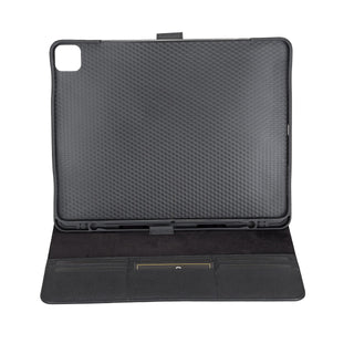 Solo Pelle abnehmbare Lederhülle Harvard geeignet für Apple iPad Pro 12.9" 2018 Hülle Cover Schwarz aus echtem Leder mit Stifthalter. Pencil 2 magnetisch Laden möglich (Cognac Braun Burned)