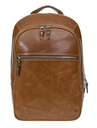 Solo Pelle Premium Lederrucksack/Backpack/Rucksack aus echtem Leder (Cognac Braun)