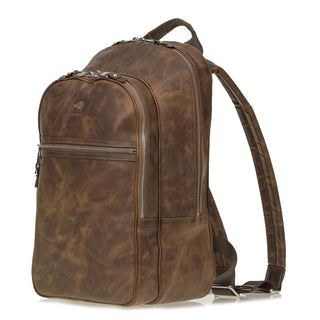 Solo Pelle Premium Lederrucksack/Backpack/Rucksack aus echtem Leder (Cognac Braun)