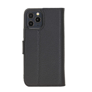 Solo Pelle Lederhülle kompatibel für iPhone 12/12 Pro in 6.1 Zoll abnehmbare Hülle (2in1) inkl. Kartenfächer für das original Apple iPhone 12/12 Pro (Matt Schwarz)