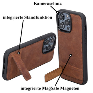 Solo Pelle Lederhülle iPhone 14 Pro Max in 6.7 Zoll Case - Vintage Braun