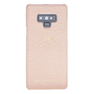 Maison de Noblesse kompatibel mit Samsung Galaxy Note 9 Lederhülle Ledertasche Backcover Ultra Slim in Nude Rosa + Personalisierung