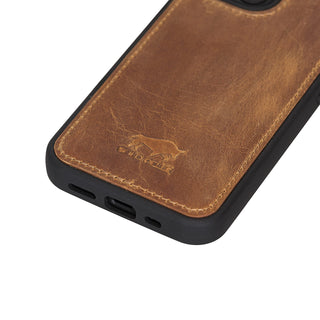 Solo Pelle Lederhülle für das iPhone 13 Mini  in 5.4 Zoll Stanford Case - Camel Braun