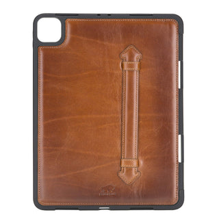 Solo Pelle Hülle geeignet für Apple iPad Pro 11" 2020 Echtleder Case aus echtem Leder. Unterstützt Pencil inkl. Ledergriff (Vintage Braun)