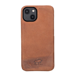 Solo Pelle Lederhülle für das iPhone 14 Plus in 6.7 Zoll Princeton Case - Cognac Braun