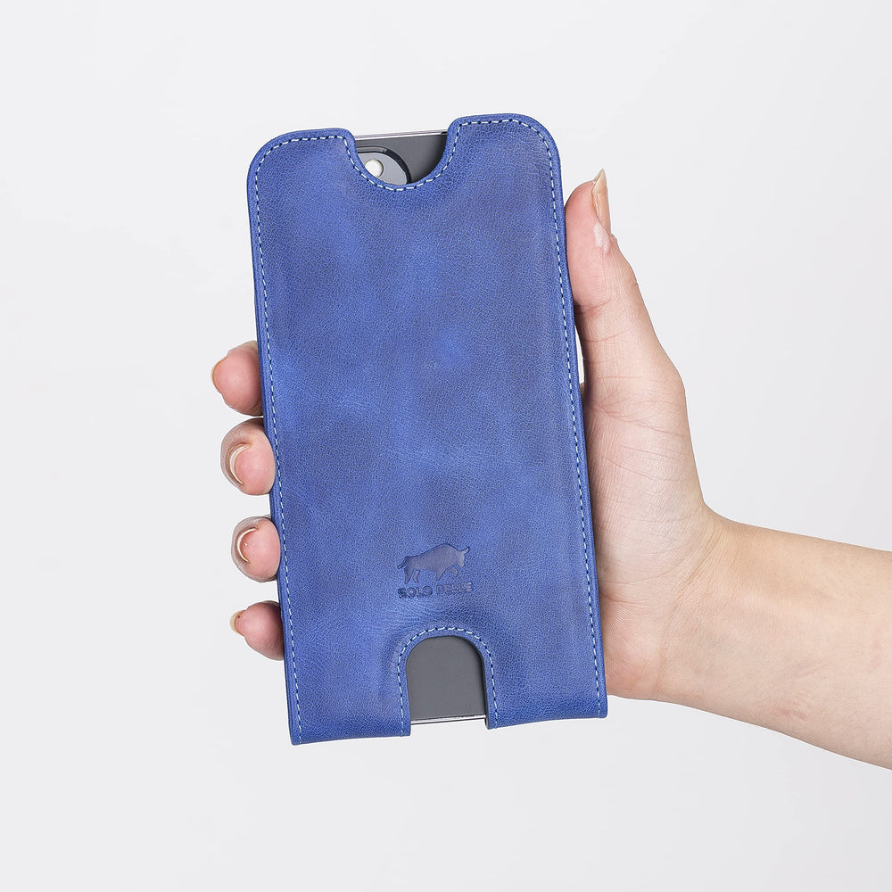 Solo Pelle Lederhülle Alle Geräte bis 6.7 Zoll Case Leder Hülle - Vintage Blau