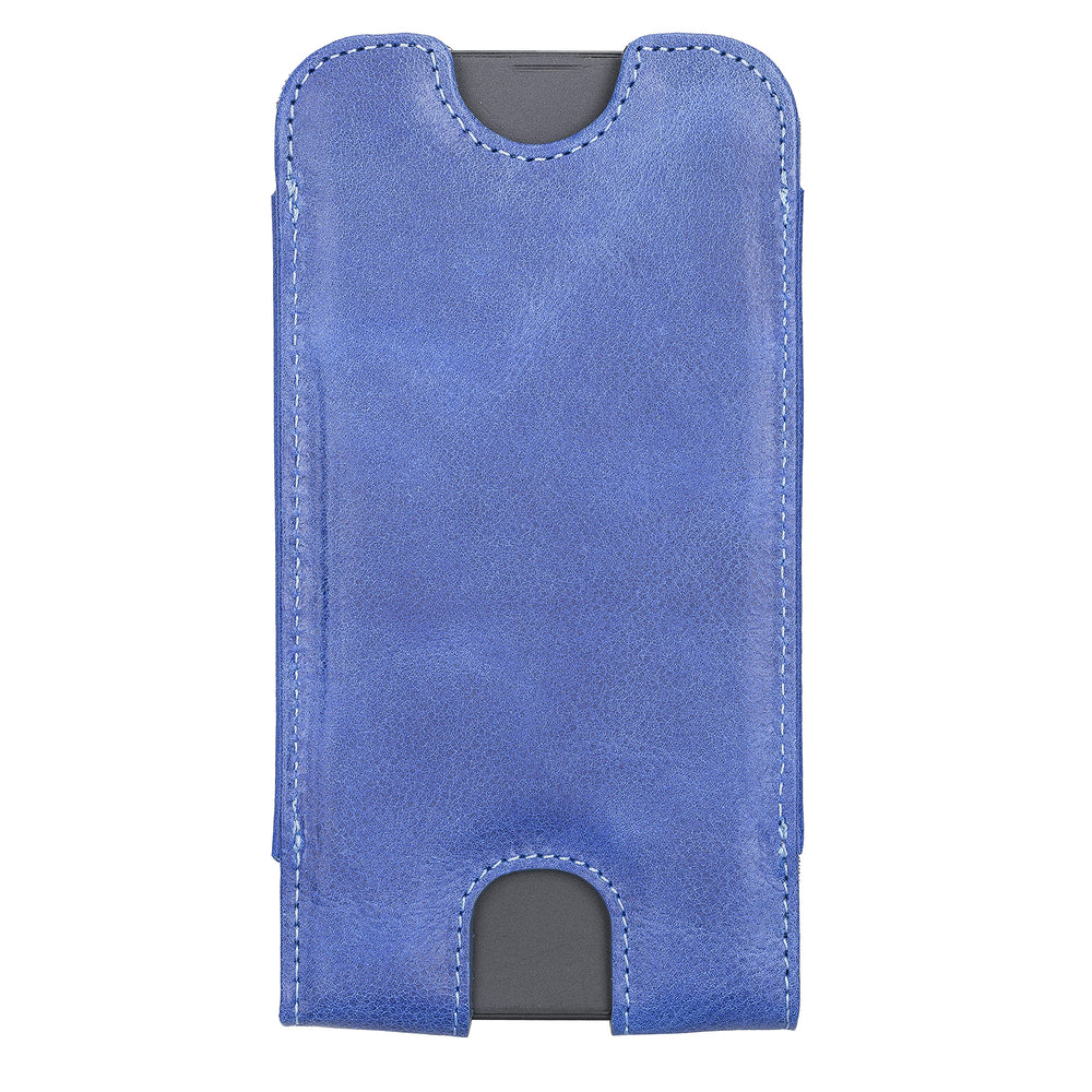 Solo Pelle Lederhülle für das iPhone bis 6.1 Zoll  Leder Hülle Sleeve - Vintage Blau