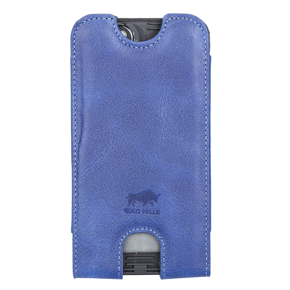 Solo Pelle Lederhülle für das iPhone bis 6.1 Zoll  Leder Hülle Sleeve - Vintage Blau