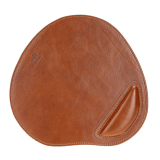 Hochwertiges Leder Mauspad mit Handgelenkauflage - Cognac Braun