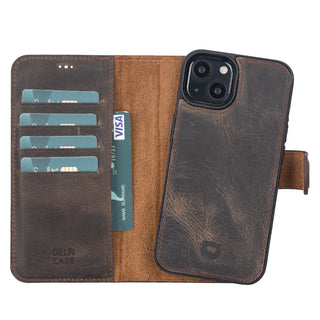 Delfi, Magic - 2-in-1-Handyhülle für iPhone 13 aus Leder