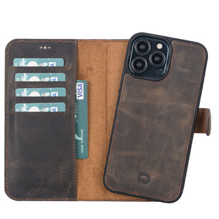 Delfi, Magic - 2-in-1-Handyhülle für iPhone 13 Pro Max aus Leder