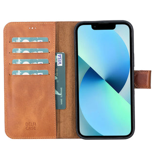 Delfi, Magic - 2-in-1-Handyhülle für iPhone 13 Pro Max aus Leder