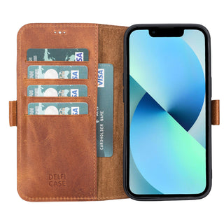 Delfi, TD Wallet - Handyhülle für iPhone 13 aus Leder