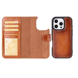 Magic - 2-in-1-Handyhülle für iPhone 16 Pro aus Leder