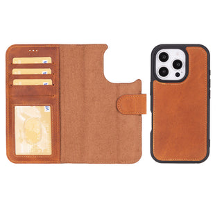 Magic - 2-in-1-Handyhülle für iPhone 16 Pro aus Leder