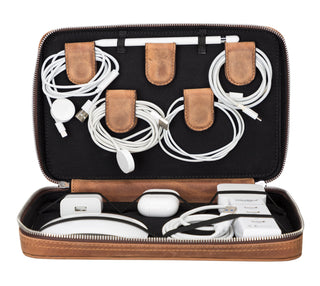 Kabelorganizer aus Leder