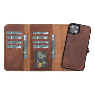 Santa iPhone 13 Mini Leather Detachable Wallet Case