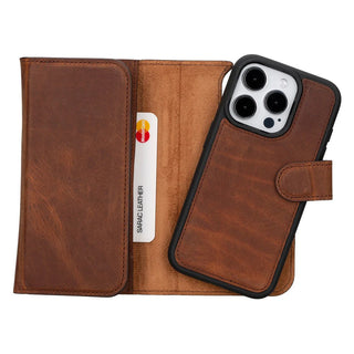 Santa iPhone 15 Pro Leather Detachable Wallet Case