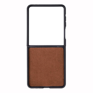 Solo Pelle Lederhülle für das Samsung Galaxy Z Flip 7 Hülle aus echtem Leder, Model: Stanford klappbar (Vintage Braun)