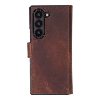 Solo Pelle Lederhülle kompatibel Samsung Galaxy Z Fold 6 5G Hülle für Galaxy Z Fold 6 stoßfeste Lederhülle (Vintage Brau