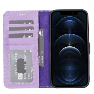 Solo Pelle Lederhülle kompatibel für iPhone 12 Pro Max in 6.7 Zoll abnehmbare Hülle (2in1) inkl. Kartenfächer für das or