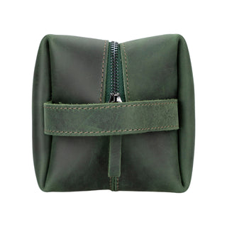 Solo Pelle Kulturtasche/Reisetasche/Kosmetiktasche aus echtem Vintage Leder Mondo (Vintage Grün)