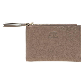 Solo Pelle Damen Leder Geldbörse/Portemonnaie/Portmonee/aus echtem Leder und mit Doppelnaht Palermo in Floater Taupe