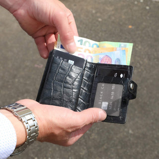 Solo Pelle Leder Geldbörse Q-Wallet mit integriertem Kartenetui für 15 Karten + Geldscheine geeignet | Kreditkartenetui 