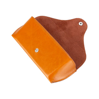 Solo Pelle Brillenetui ROAN aus echtem Leder, Brillen Etui mit Magnetverschluss Sonnenbrillenetui (Cognac Braun)