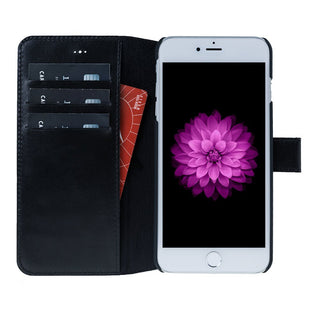 Solo Pelle iPhone 7 Plus / 8 Plus Case Lederhülle Ledertasche Wallet in Schwarz