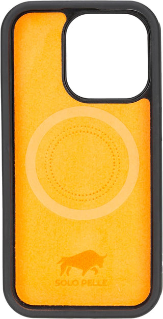 Solo Pelle Lederhülle für das iPhone 15 Pro Max 6.7 Zoll Drop Case Case Leder - Schwarz