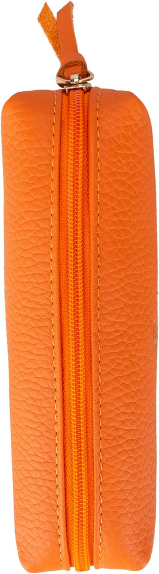 Stifte-Etui, Stylisches Stiftemäppchen mit Reißverschluss, Tasche für Kugelschreiber, Füller, Pinsel etc, Federmäppchen für Schule, Uni & Büro, Schminktasche Multibox (Orange)