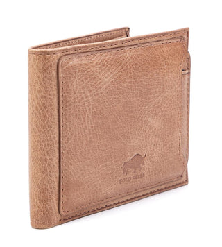 Solo Pelle Slim Wallet aus echtem Leder Platz für 4-8 Karten magnetisch abnehmares Kartenetui in Steingrau