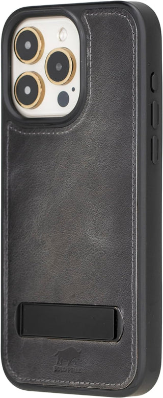 Solo Pelle Lederhülle für das iPhone 15 Pro Max 6.7 Zoll Drop Case Case Leder - Steingrau