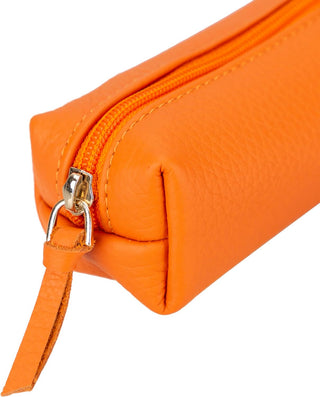 Stifte-Etui, Stylisches Stiftemäppchen mit Reißverschluss, Tasche für Kugelschreiber, Füller, Pinsel etc, Federmäppchen für Schule, Uni & Büro, Schminktasche Multibox (Orange)