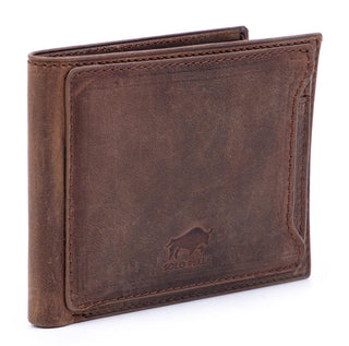 Solo Pelle Slim Wallet aus echtem Leder Platz für 4-8 Karten magnetisch abnehmares Kartenetui in Steingrau