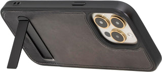 Solo Pelle Lederhülle für das iPhone 15 Pro Max 6.7 Zoll Drop Case Case Leder - Steingrau