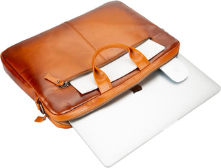 Solo Pelle Leder Aktentasche I Businesstasche I Arbeitstasche I Reisetasche I Tasche Apollo MacBook 13 Zoll + 14 Zoll M1 M2