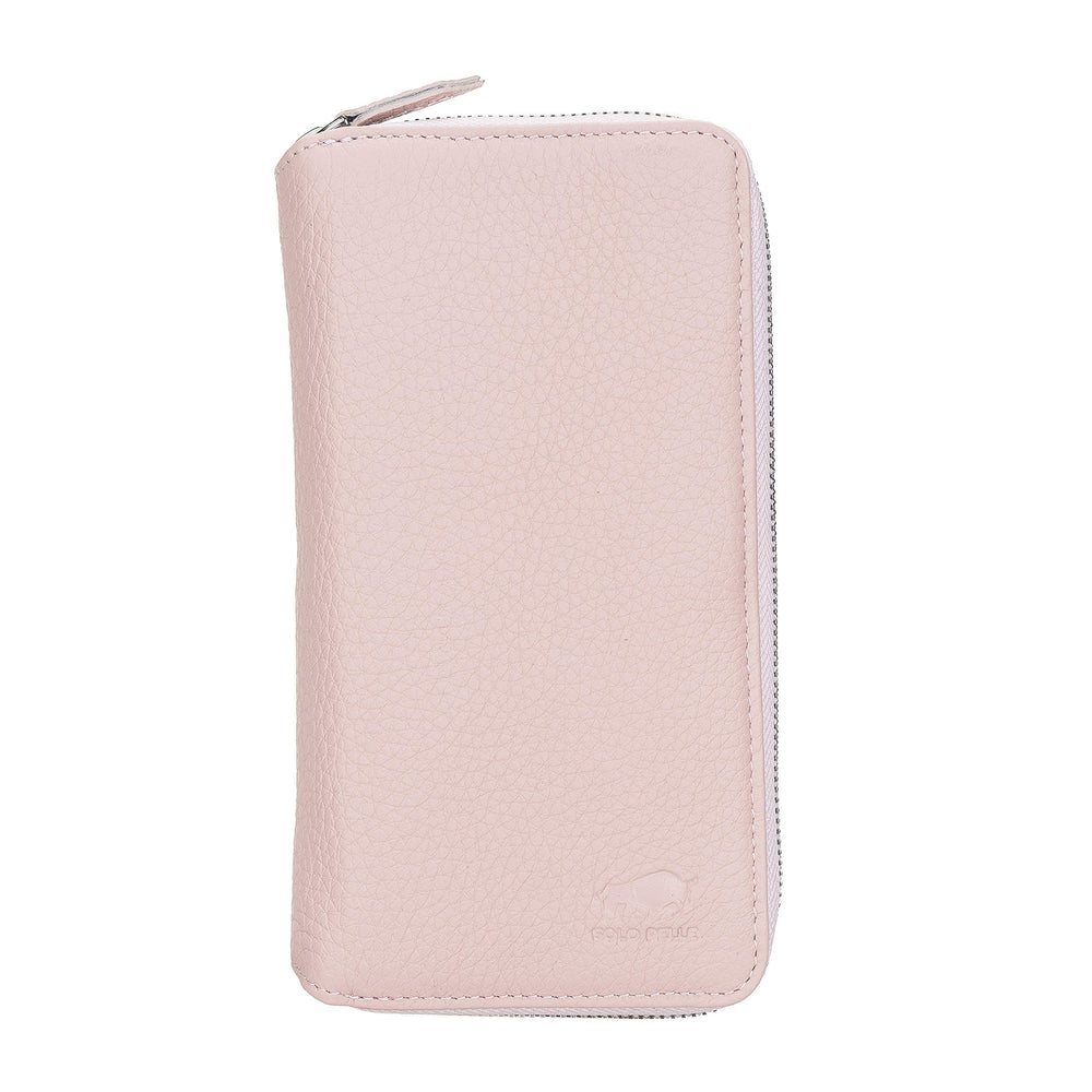 Solo Pelle Ledergeldbörse mit Scheinfach und Münzfach für Diverse Mobilgeräte 7.1 Zoll - Nude Rose