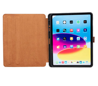 Stage abnehmbare Lederhülle für das iPad Pro 12.9" (4+5 & 6 Gen.) in Cognac Braun